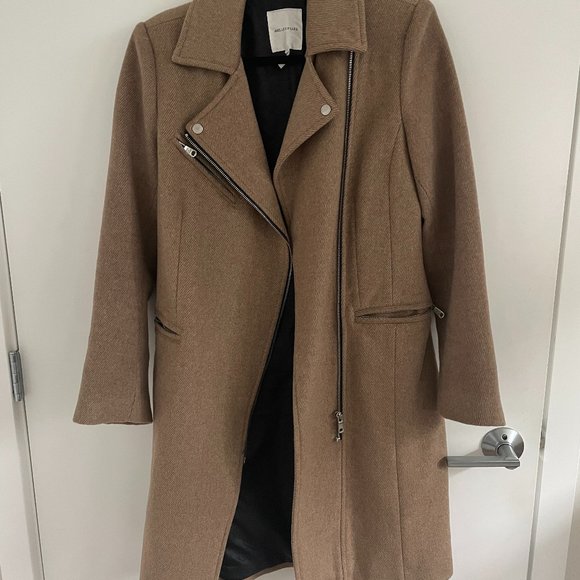 Avec Les Filles Moto Detail Wool Blend Twill Coat - Picture 1 of 5